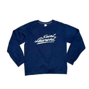 Saint Laurent pullover logo Sweater Navy Small A004375